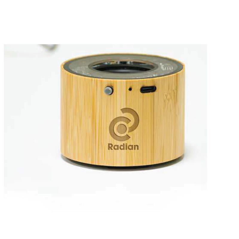 Bamboo Bluetooth Speaker - Transparent Top with logo